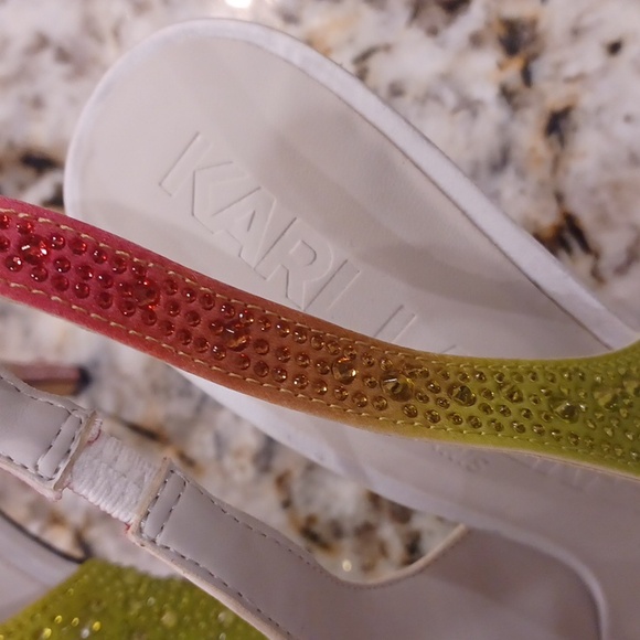 Karl Lagerfeld Chalina Rhinestone slingback pumps Heels PRIDE $149 - Picture 6 of 10
